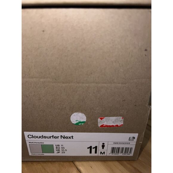 On Men's Cloudsurfer Next Running Shoes Wolf Honeydew New In Box Size 11 - Picture 9 of 9
